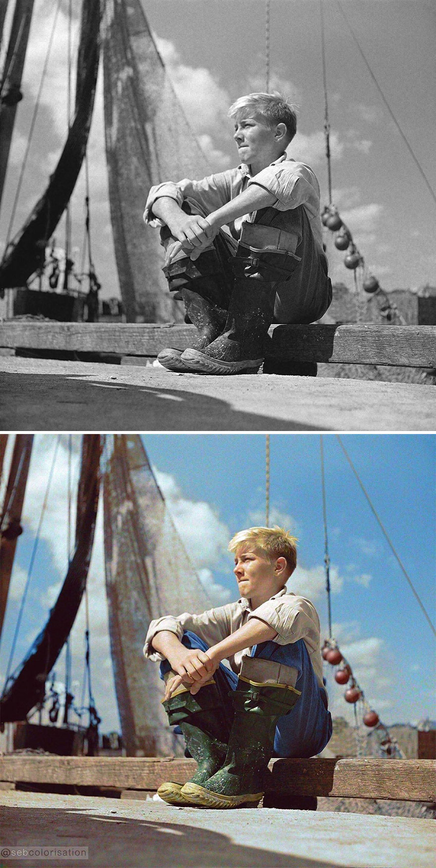 Little Fisherman, Gloucester, Massachusetts, Photographed By Howard Liberman In September 1942