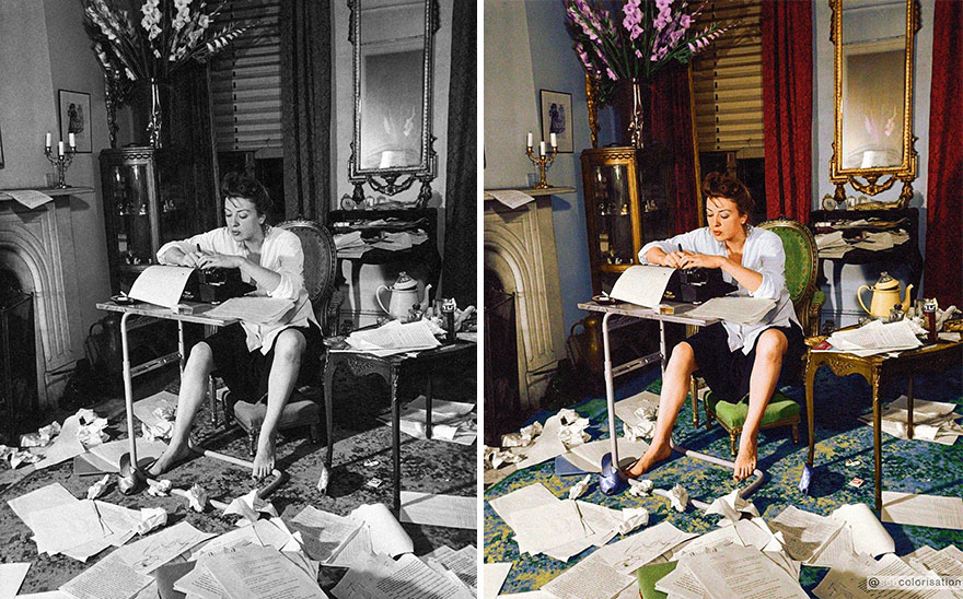 Writer Rose Lee, Working At Her Desk, Photographed In 1941