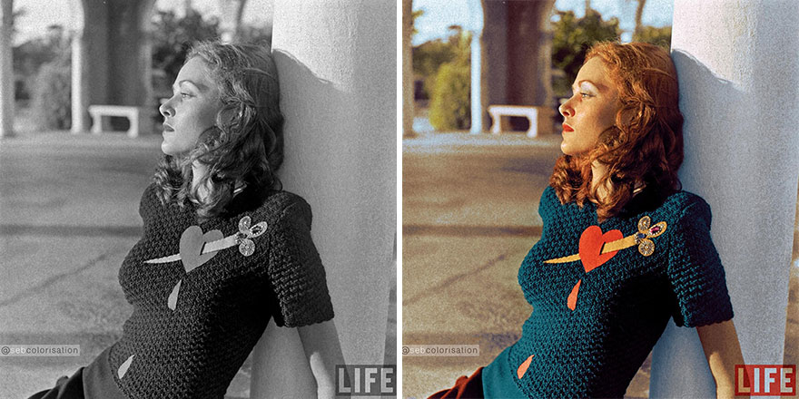 Model Wearing Suse Dannenburg 'Jezebel' Sweater, Photographed By Nina Leen For Life Magazine, 1947