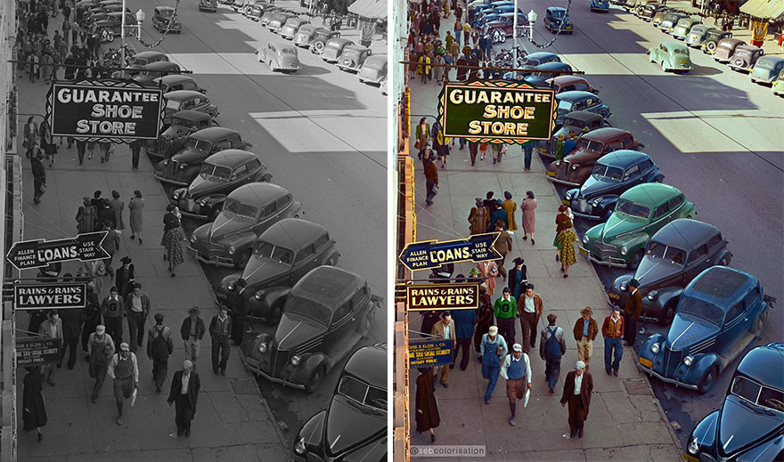 Christmas Shopping Crowds, Gadsden, Alabama, Photographed By John Vachon In December 1940