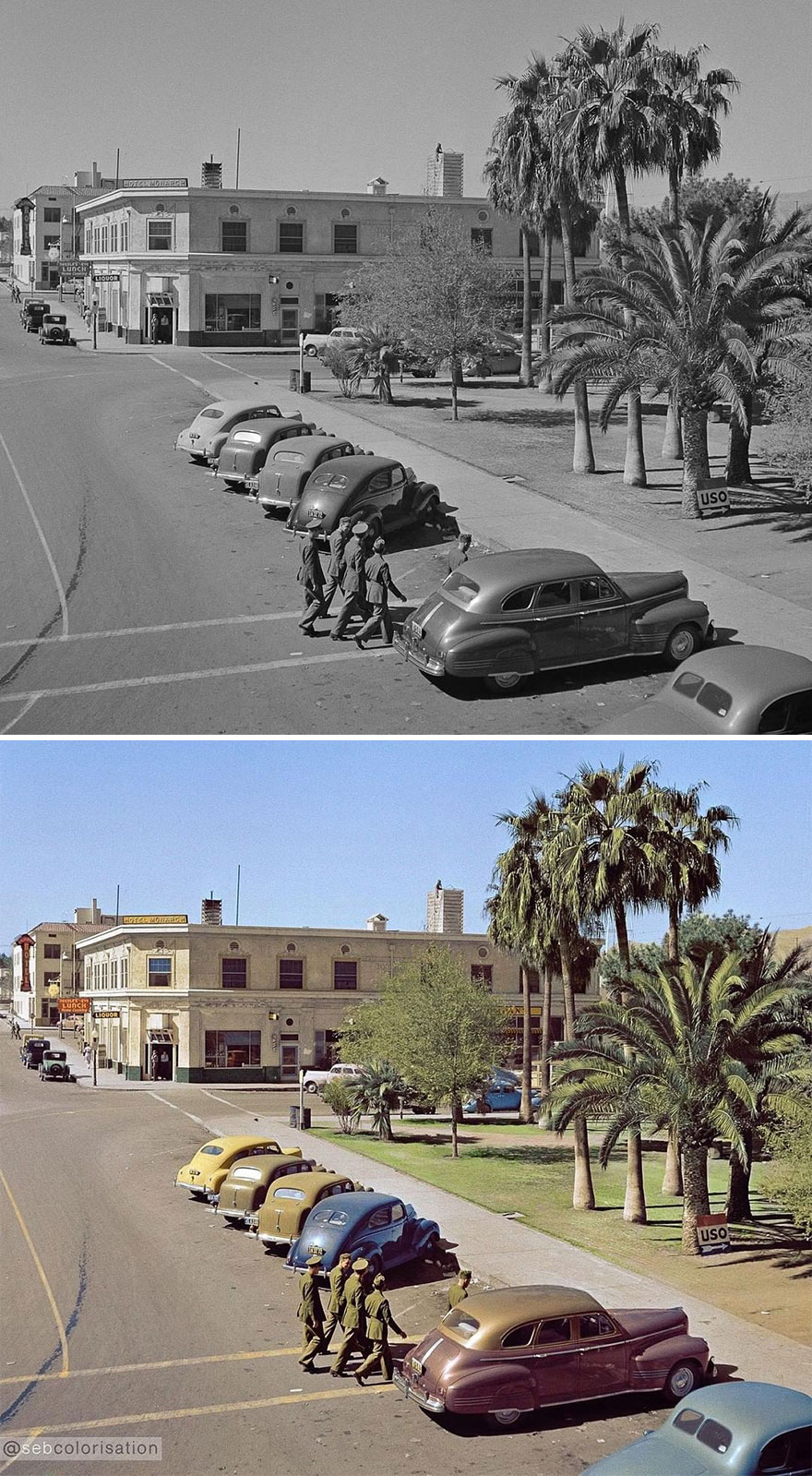 A General View Of A Street Leading To The Depot Of The Atchison, Topeka, And Santa Fe Railroad, Needles, California, Photographed By Jack Delano In March 1943