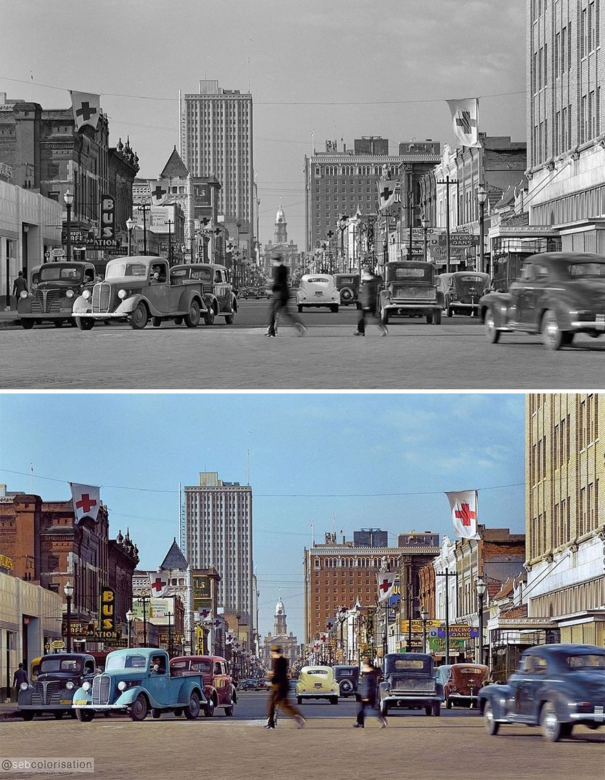 Fort Worth, Texas. View Of Main Street Photographed By Arthur Rothstein In January 1942