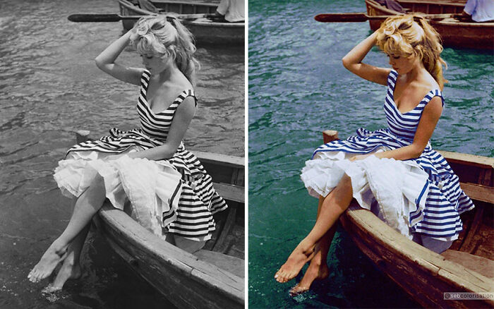 Brigitte Bardot en una barca, 1959
