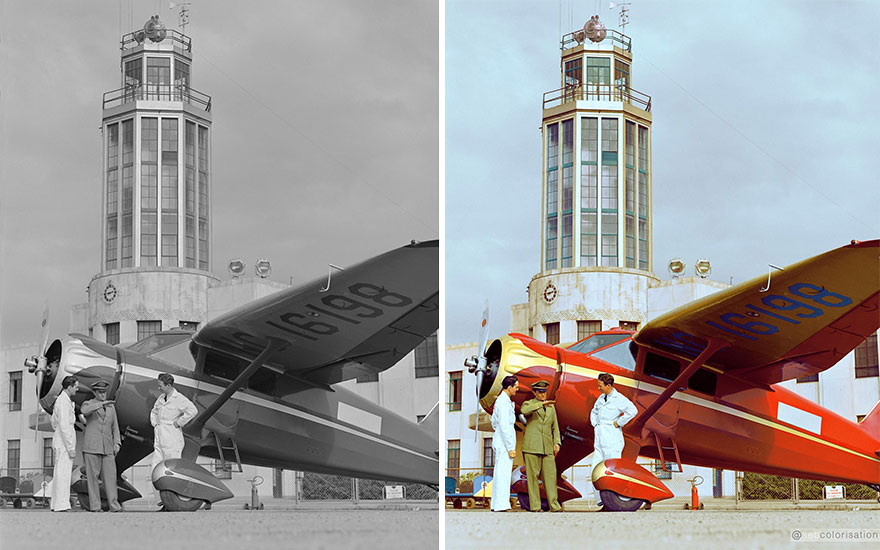 Fort Worth, Texas. Meacham Field. Students And Instructor. Control Tower In The Background. Photographed By Arthur Rothstein In January 1942