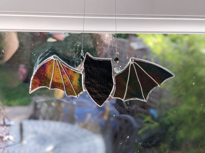 I'm Loving Learning Stained Glass, This Is My Little Bat, One Ear Didn't Make It But I Think It Adds To His Cute Character!