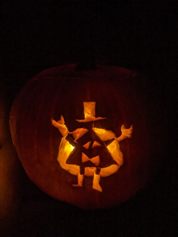 Bill Cipher Pumpkin (That Was The First For This Year)