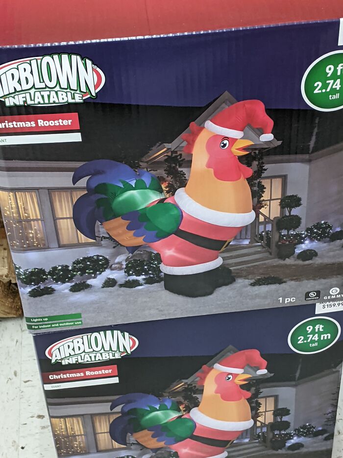 This 9 Foot Tall Inflatable Christmas Chicken. I Have Chickens So I Need This Lol