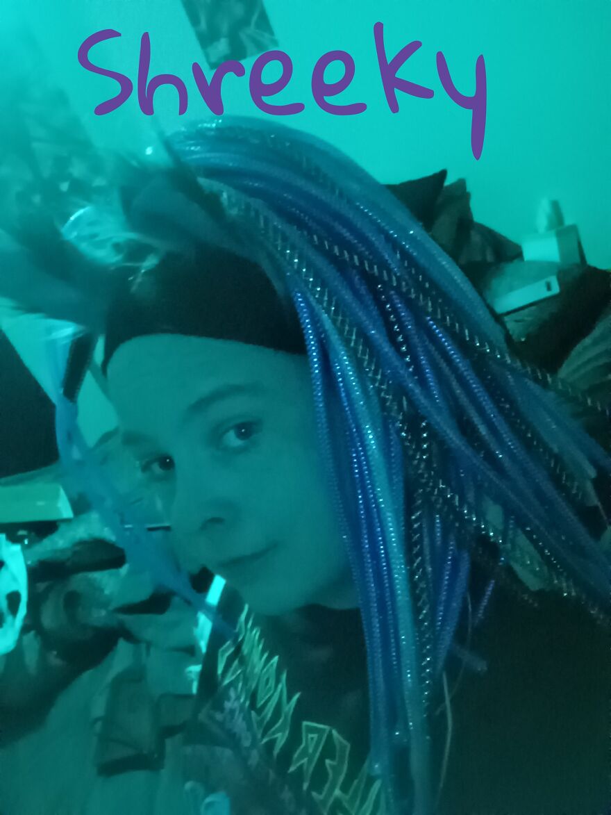 This Is Just My Cyberlox Wig That I Made For Myself Back In 2018 But This Is A Very Recent Pic(This Is My Costume So Far Lol)