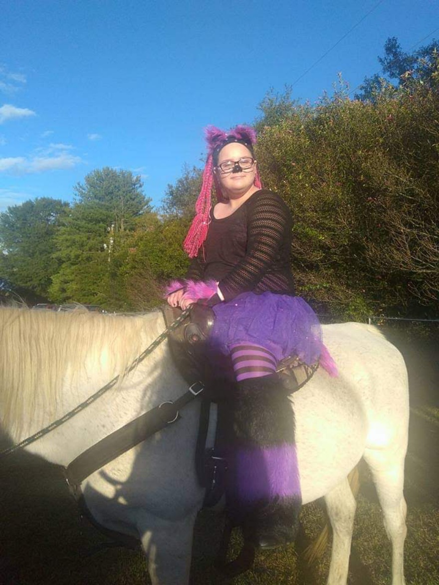 My Daughter Back In 2018 For Halloween, She Was A Cyber Goth Kid Lol. I Made Her Wig Myself Just For Halloween