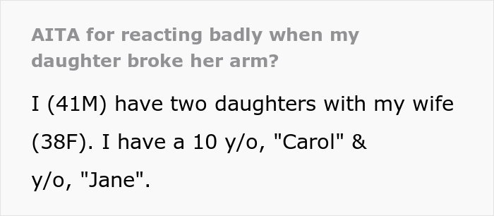 Husband Gets Schooled By Wife After He Has A Physical Nauseating Reaction To His Daughter Breaking Her Arm In Half, Wonders If He Deserved It Husband Gets Schooled By Wife After He Has A Physical Nauseating Reaction To His Daughter Breaking Her Arm In Half, Wonders If He Deserved It