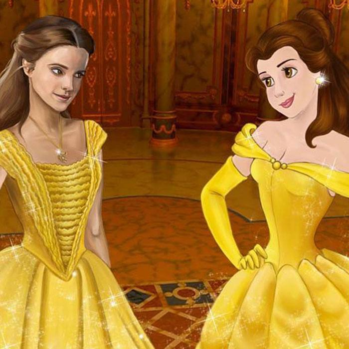 16 Illustrations Of Disney Characters Meeting The Actors From Their Movie Adaptations