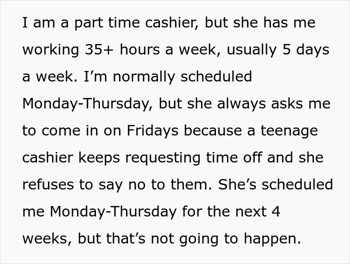 “My Boss Implied That I Need Her Permission To Do Things On My Days Off” “My Boss Implied That I Need Her Permission To Do Things On My Days Off”