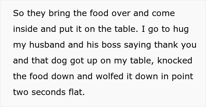 Le mari pense que sa femme exagère le drame quand elle se met à pleurer après qu'elle n'a pas mangé depuis deux jours et après que son chien ait dévoré son dîner