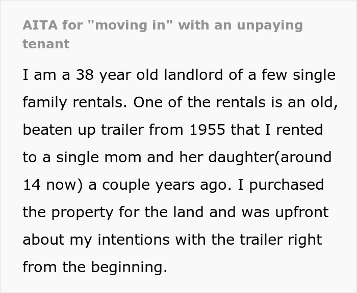 Unpaying Tenant Doesn’t Want To Leave Her Trailer So The Landlord Decides To “Move In” To Make Her Leave Unpaying Tenant Doesn’t Want To Leave Her Trailer So The Landlord Decides To “Move In” To Make Her Leave