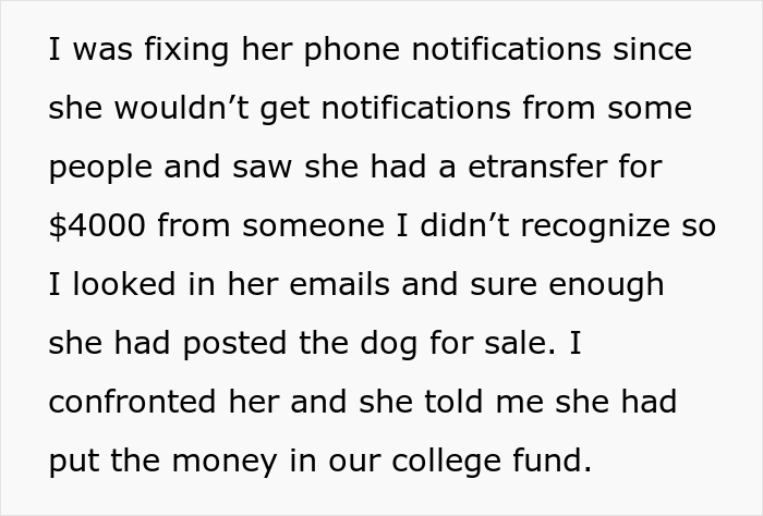 Family Drama Ensues After Dad Gifts His Son A Dog, Mom Sells It For $4K And Says That It Ran Away Family Drama Ensues After Dad Gifts His Son A Dog, Mom Sells It For $4K And Says That It Ran Away