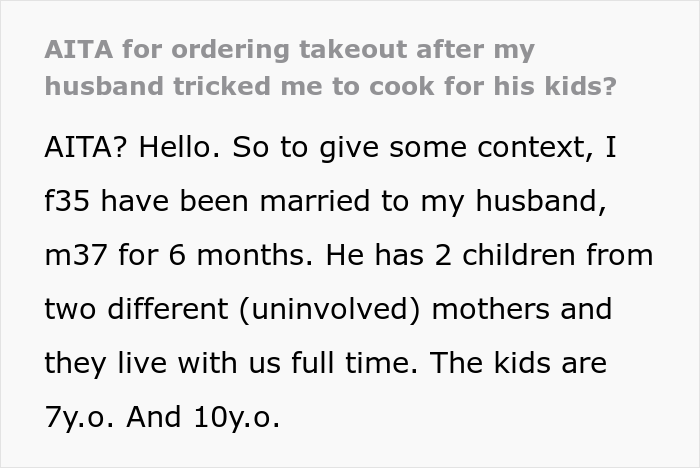 Husband Goes To Meet Friends And Tricks Wife Into Making Dinner For His Kids, Is Livid After Learning She Ordered Takeout
