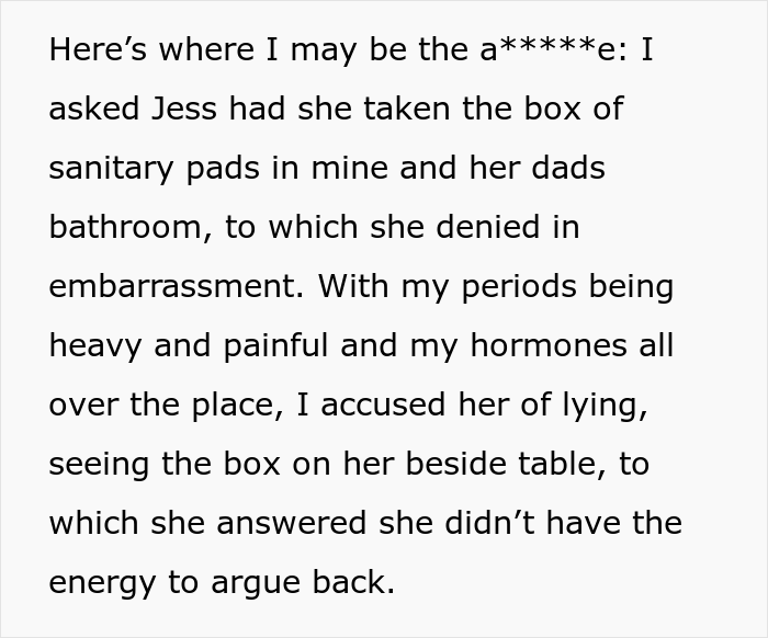 “Am I The Jerk For Refusing To Share My Sanitary Pads With My Stepdaughter?” “Am I The Jerk For Refusing To Share My Sanitary Pads With My Stepdaughter?”