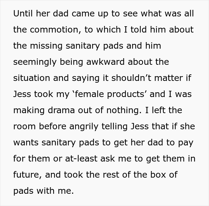 “Am I The Jerk For Refusing To Share My Sanitary Pads With My Stepdaughter?”