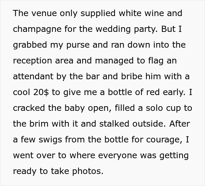 MIL Is Left Sobbing On The Floor After She Showed Up To Wedding Wearing A White Dress And One Bridesmaid "Fixed" It With Some Red Wine