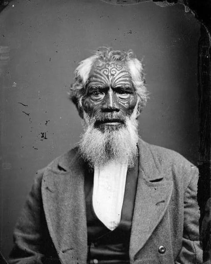 Maori Man From Hawkes Bay District, Photographed In 1870 By Samuel Carnell