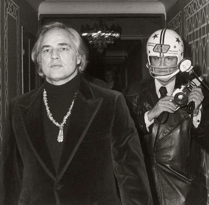 Paparazzi Photographer Ron Galella Would Wear A Football Helmet Around Actor Marlon Brando, After Brando Once Sucker-Punched Him, Broke His Jaw, And Knocked Out Five Teeth In 1973