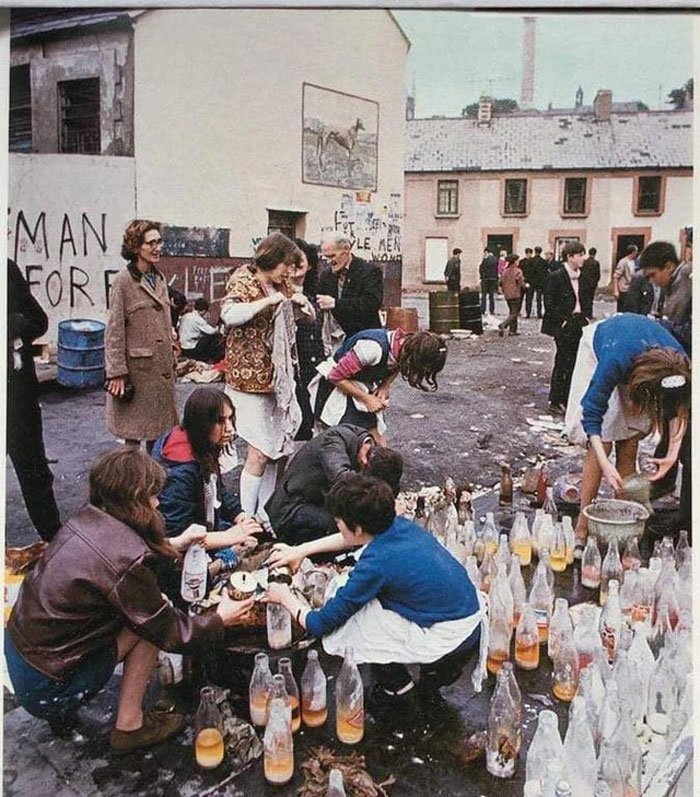 Girls Making Petrol Bombs During The Battle Of The Bogside, Ireland, 1969