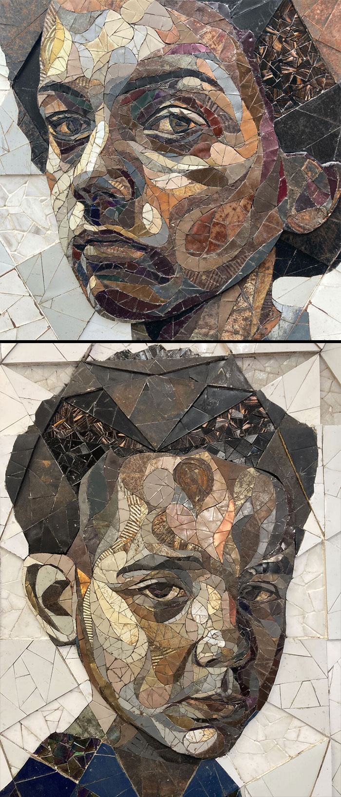 Matt Small, Scrap Metal Mosaic Portrait Sculpture