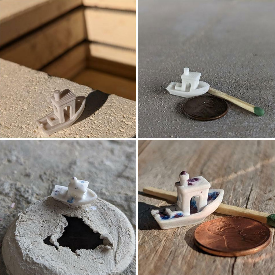 This Might Be Blasphemy To Y'all But I 3D Printed, Sintered, And Peacock Glazed This Tiny Ceramic Glass Benchy Boat