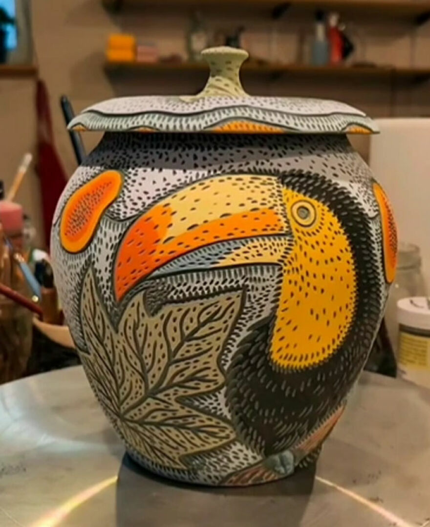 The Lid Is A Bit Of A Tight Fit, But I Guess That's Better Than The Opposite. Hope You Enjoy My Toucan Jar!