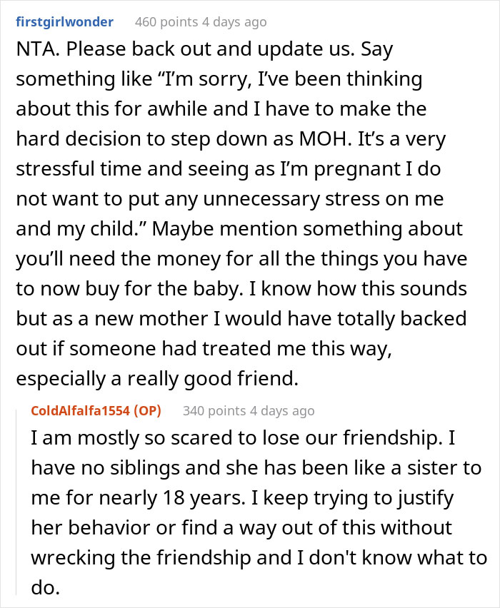 Bride Doesn't Want Her Best Friend In Wedding Photos Because Her "Bump Would Be Too Distracting", She Drops Out Bride Doesn't Want Her Best Friend In Wedding Photos Because Her "Bump Would Be Too Distracting", She Drops Out