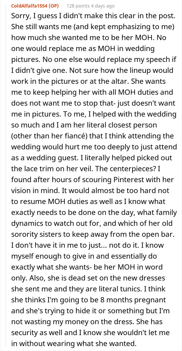 Bride Doesn't Want Her Best Friend In Wedding Photos Because Her "Bump Would Be Too Distracting", She Drops Out Bride Doesn't Want Her Best Friend In Wedding Photos Because Her "Bump Would Be Too Distracting", She Drops Out