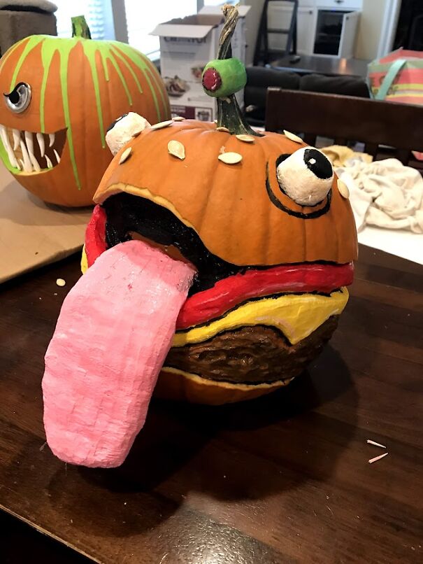 Fortnite Burger Made Entirely Of Pumpkin