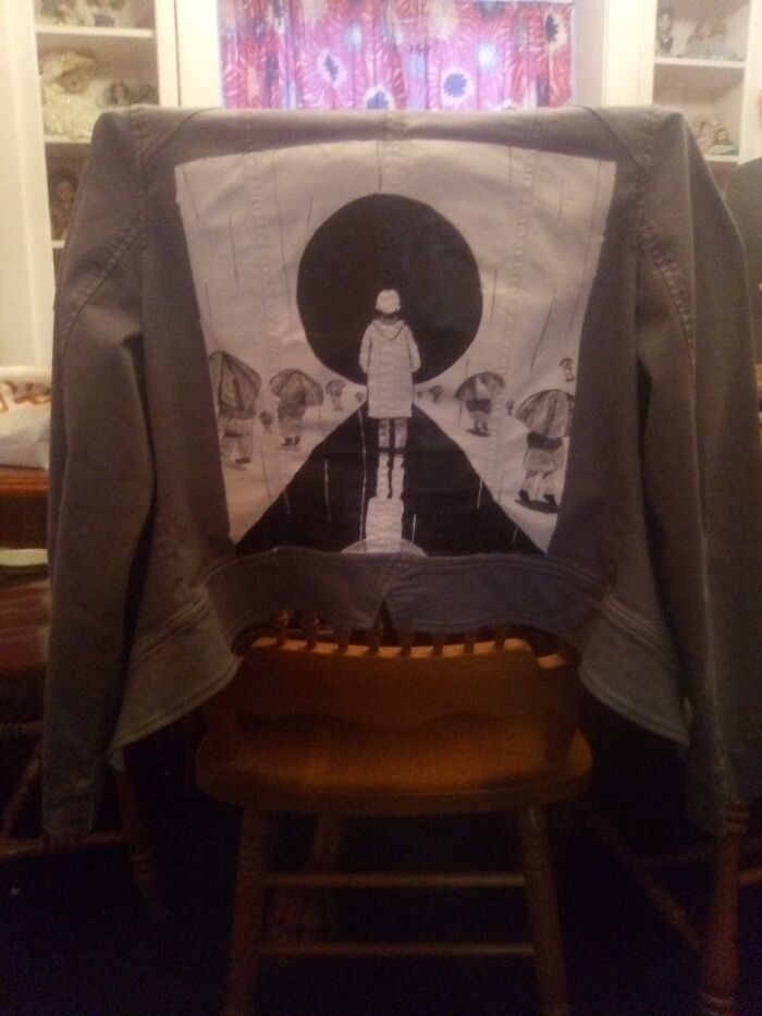 Bts Namjoon Album Cover Art On A Denim Jacket