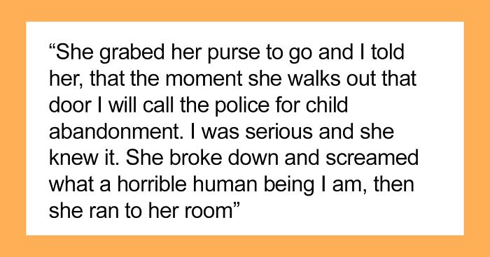 “[Am I The Jerk] For Telling My SIL That I Will Call The Cops For Child Abandonment The Moment She Steps Out Of The House?”