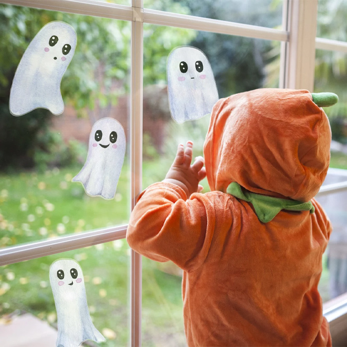 Cute White Ghosts Window Stickers