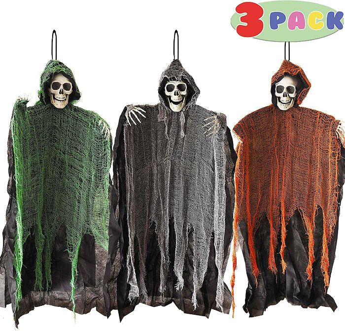 Hanging Skeleton, Ghosts, Grim Reapers For Indoor And Outdoor Decor