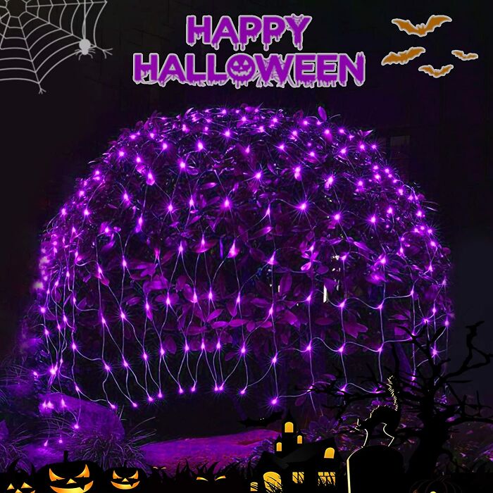 Halloween LED 8 Modes Purple Net Lights