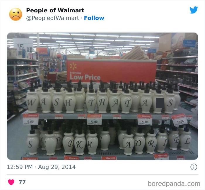 Funny liquid soap with letters in Walmart