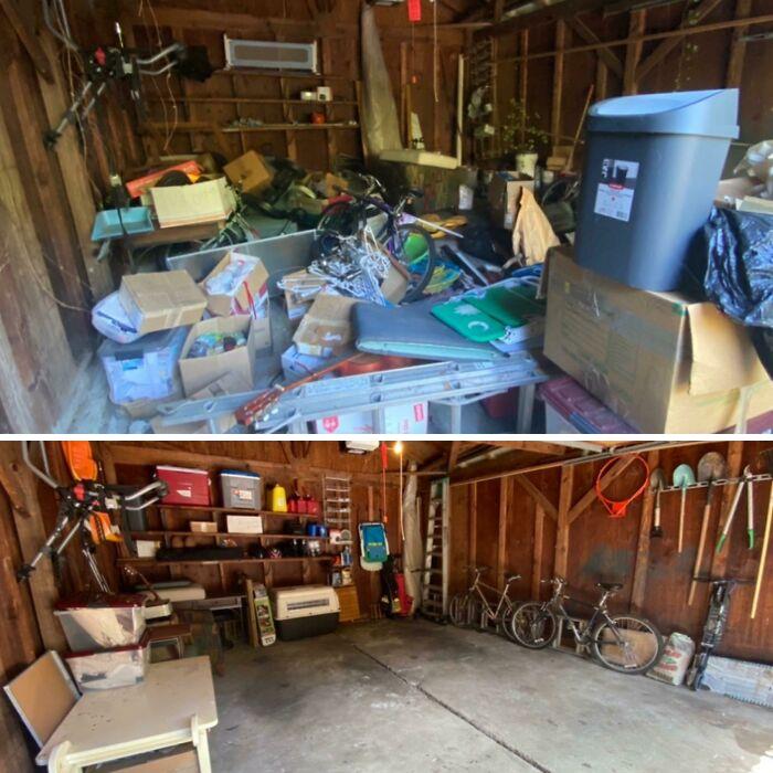 ¡Antes y después! ¡He limpiado mi garaje!