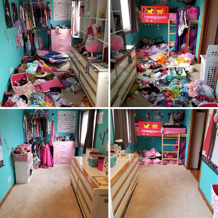 My Kids Room. They Helped, And Agree We Can't Let It Get This Far Again... Fingers Crossed! It's Been An Good Time To Purge And Organized