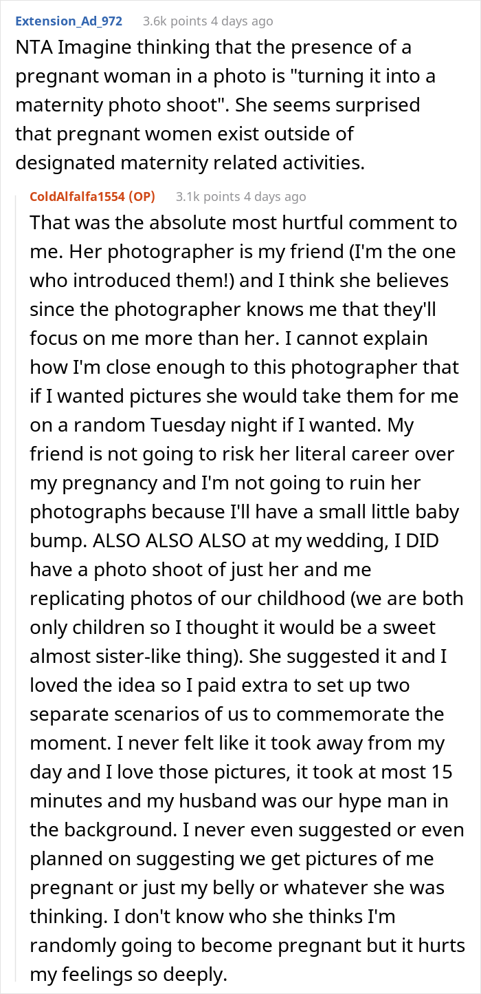 Bride Doesn't Want Her Best Friend In Wedding Photos Because Her "Bump Would Be Too Distracting", She Drops Out Bride Doesn't Want Her Best Friend In Wedding Photos Because Her "Bump Would Be Too Distracting", She Drops Out