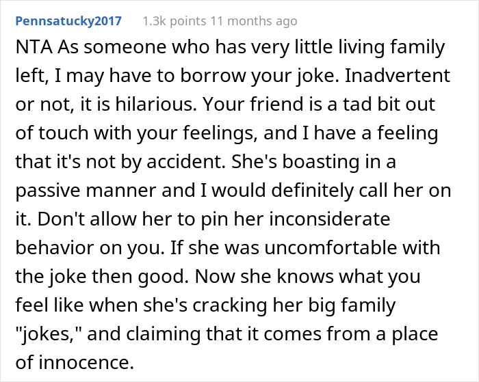 Woman Doesn't Stop Annoying Reminders About Her Own Huge Family To A Friend Whose Many Relatives Passed Away, Gets A Morbid Joke In Return