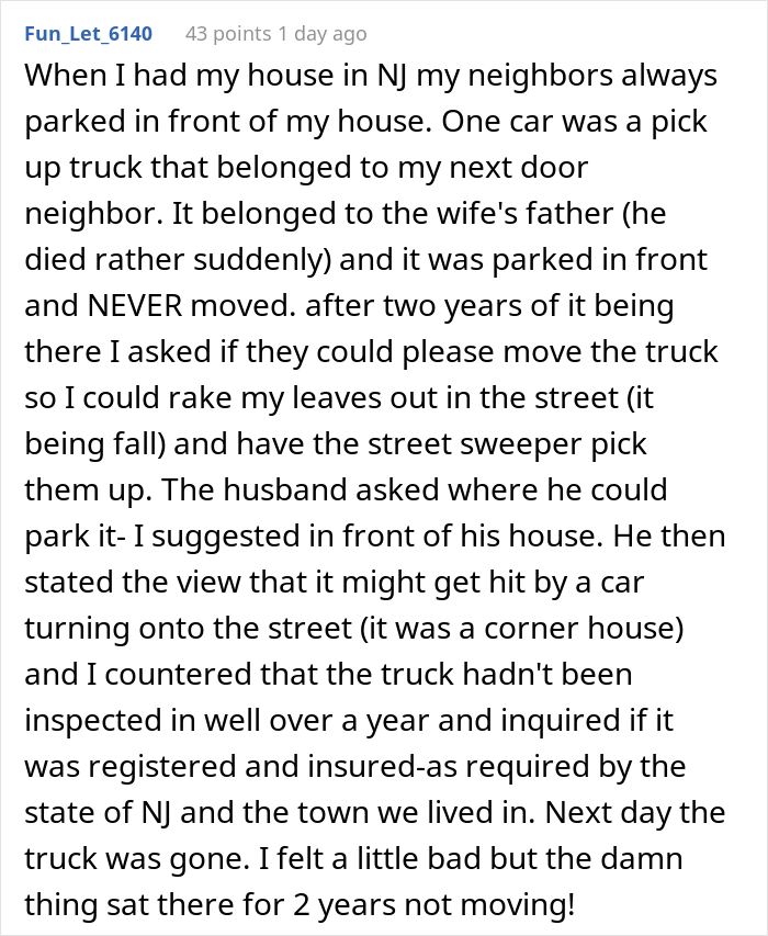 “They Always Park Two Of Those Cars In Front Of My House”: Person Gets Revenge On Their Entitled Neighbors, Costing Them Over $100,000 “They Always Park Two Of Those Cars In Front Of My House”: Person Gets Revenge On Their Entitled Neighbors, Costing Them Over $100,000