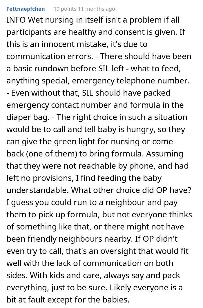 "I Don't Know What She Expected Me To Do": Disgusted Woman Berates SIL For Breastfeeding Her Baby "I Don't Know What She Expected Me To Do": Disgusted Woman Berates SIL For Breastfeeding Her Baby