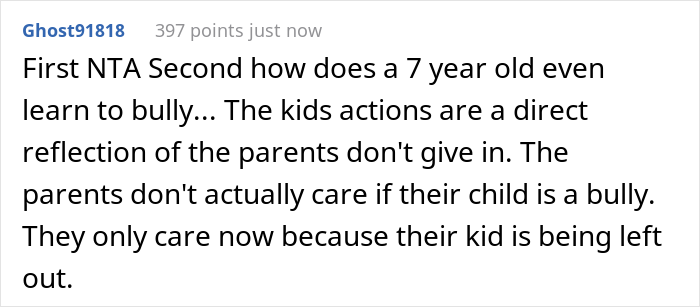 Mom Livid Her Daughter Was The Only One In Her Class Not Invited To A 7-Year-Old’s Birthday Because She Bullied The Birthday Girl Mom Livid Her Daughter Was The Only One In Her Class Not Invited To A 7-Year-Old’s Birthday Because She Bullied The Birthday Girl