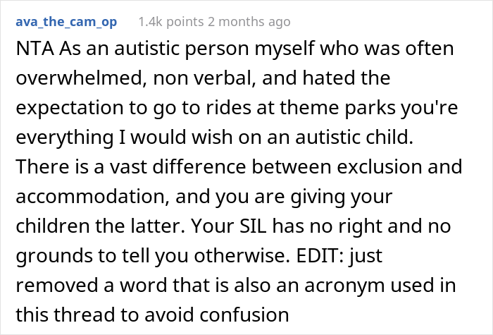 Woman Keeps Criticizing Her BIL For Not Taking His Autistic Kid To A Theme Park, Throws A Fit After Getting Put In Her Place