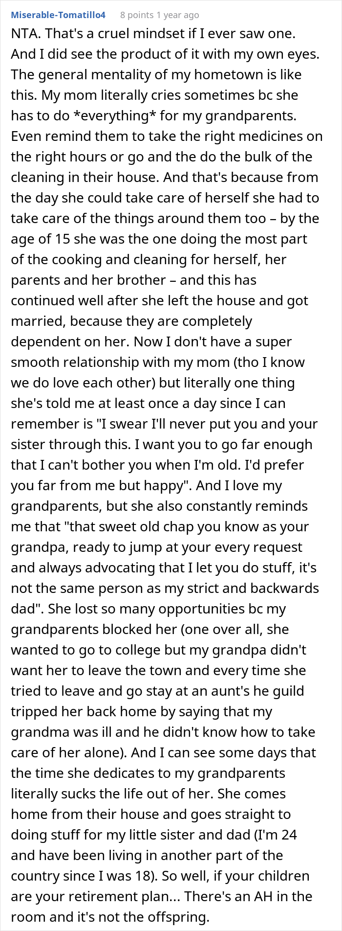 Mom Thinks Her Daughter Should Support Her Financially As She Did For Her As A Child, The Internet Disagrees Mom Thinks Her Daughter Should Support Her Financially As She Did For Her As A Child, The Internet Disagrees