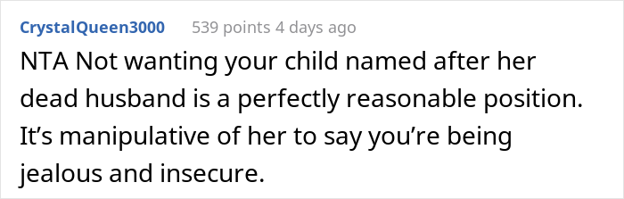 “[Am I A Jerk] For Telling My Wife I Don’t Want To Name Our Child After Her Late Husband?”