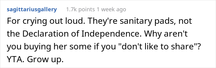 “Am I The Jerk For Refusing To Share My Sanitary Pads With My Stepdaughter?” “Am I The Jerk For Refusing To Share My Sanitary Pads With My Stepdaughter?”