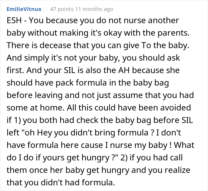 "I Don't Know What She Expected Me To Do": Disgusted Woman Berates SIL For Breastfeeding Her Baby "I Don't Know What She Expected Me To Do": Disgusted Woman Berates SIL For Breastfeeding Her Baby